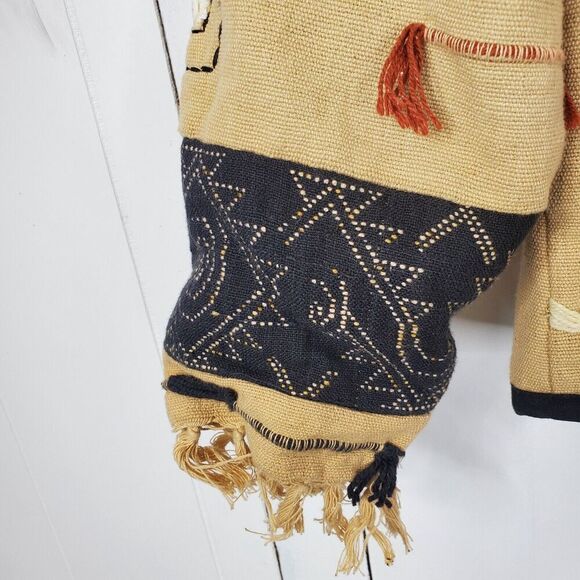 Vintage New Directions Jacket Patchwork Fringe Granny Cabincore Unique Womens S - Picture 10 of 11